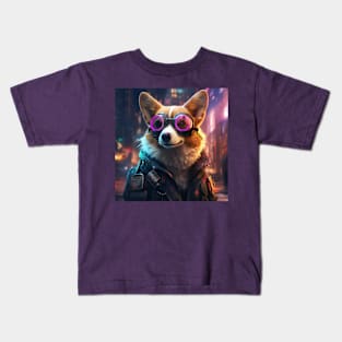 Cyberpunk Corgi Kids T-Shirt